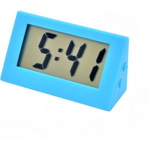 Petit réveil de voyage numérique alimenté par piles uniquement, mini réveil pour les personnes qui dorment lourd, chambre à coucher, bureau, horloges de voyage à piles, réveil à piles (blanc) - Neuf