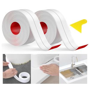 Ruban d'étanchéité autocollant,Joint Salle de Bain Rouleau,3.2m*2.2cm Joint Baignoire,Plinthe Souple Autoadhésive,Joint Baignoire,Bande de Calfeutrage imperméable et Adhésive - Neuf