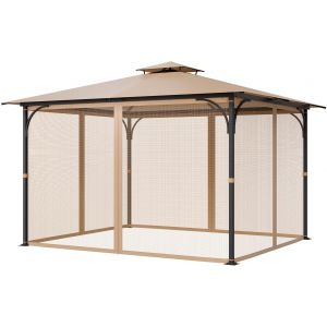 Mevronisshop-Moustiquaire Tonnelle De 304,8x365,8x222,5 Cm, Moustiquaire Gazebo Ext&eacute;rieur, Avec Double Fermeture &Eacute;clair, Rideau De Tonnelle En Maille Anti-Moucherons Pour Jardin, Patio, Filet Uniquem - Neuf