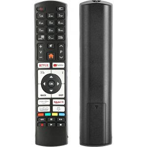 Télécommande RC4518P compatible avec Telefunken Smart TV 42FG7450 E32F545A 32DTH525 39DTH525 XH32K550D XU55K700 QU65K800 L24H125N3 Remplacement contrôleur avec NETFLIX YouTube Boutons vidéo - Neuf