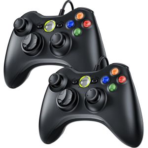2 Pack Manette Xbox Pc Joystick, Xbox 360 De Connection Usb - Double Vibration - Idéal Pour Vos Sessions De Jeux Sur Pc (Windows7/8/8.1/10/11/Xp/Vista) - Neuf
