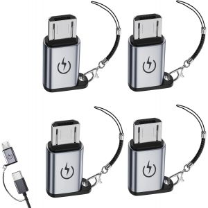 LORANKA-Lot de 4 adaptateurs usb C vers micro USB - Femelle vers m&acirc;le, prise en charge de 18 W - Neuf