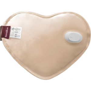 Jgd-Terraillon - With Love, Bouillotte &Eacute;lectrique, Finition Velours, Chargement Rapide 8-12 Min, Jusqu'&agrave; 6h De Chaleur, Soulager Les Douleurs Musculaires-Menstruelles-Articulaires, Rose Beige - Neuf
