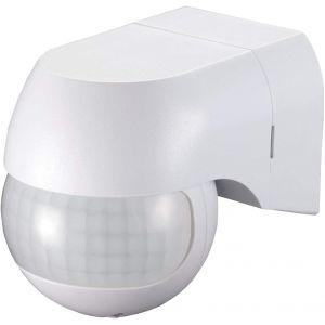 PS-Tech D&eacute;tecteur de Mouvement Ext&eacute;rieur IP44, Interrupteur adapt&eacute; pour LED, Capteur Infrarouge avec Couverture de pr&eacute;sence 180&ordm; ou jusqu'&agrave; 12 m. &agrave; 2,5 m de Hauteur, Minuteria 10 sec-15 Min - Neuf