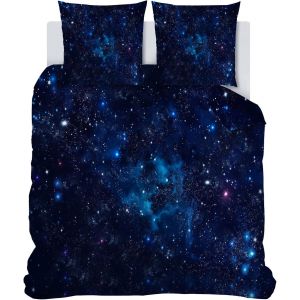 Ulteronixshop-Housse De Couette 90x190 Enfant Ciel &Eacute;toil&eacute; Bleu Parure De Lit 3d Imprim&eacute;e Microfibre Housse Couette 1 Personne Avec Fermeture &Eacute;clair + 2 Taie D'oreiller 65x65 Cm - Neuf