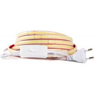Bande Led Cob Haute Luminosité 220v,Adhésif Et Interrupteur. Étanche Blanc Froid/Neutre/Chaud Waterproof Ip67 Strip (Blanc Neutre,0,5m) - Neuf
