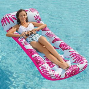 Kal-Gonflable Flotteurs Hamac D'eau Piscine Avec Appui-Tête Radeau De Lit De Chaise Flottante À Air Poreux Pour Activités D'eau D'été En Plein Air 185 * 85cm - Neuf