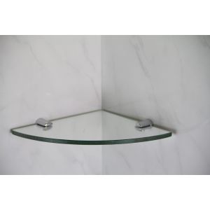 TIANYI-Étagère d'angle en verre trempé pour salle de bain, chambre à coucher, bureau - Finition chromée - 150 mm x 6 mm - Neuf