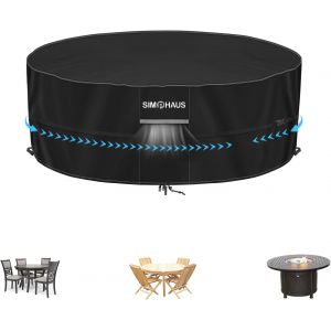 Cfus-Bâche Table Ronde Extérieure Bache Table Basse De Jardin Bache Impermeable Table Ronde Housse Brasero Anti-Uv 420d Oxford Tissu Housse De Table Ø130x71cm - Neuf