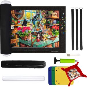 Tapis Puzzle 3000 Pi&egrave;ces,Rouleau Feutre Portable,Roll Up Mat,Rangement Pour Puzzle,Couverture Feutre Pour Voyage Avec Sac - Neuf