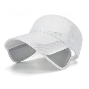 Casquette De Baseball D'ete En Toile Respirante, Unisexe, A Visiere Retractable, Elegante, Pour Le Tennis, La Course A Pied, Le Camping, Blanche - Neuf