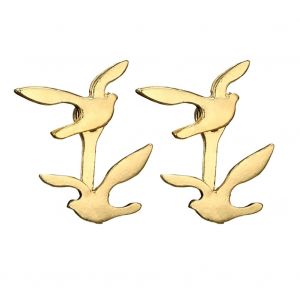 Boucles D'oreilles Tendance En Forme D'hirondelle Pour Femme, Style Simple Et Brillant (Or) - Neuf