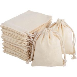 JEXNOVASHOP-30 Sacs en Lin 7x9cm, Petit Sac Cadeau Avec Cordon de Serrage, Pochon Tissu Mariage, Sac Cafe Toile (7x9cm-30pcs(Coton)) - Neuf