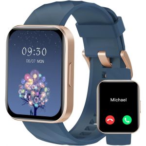 Montre Connect&eacute;e Homme Femme Avec Appel Bluetooth 1.85" Hd Smartwatch Etanche Ip68 100+ Modes Sportifs Notifications Podometre Cardiofrequencemetre Moniteur De Sommeil Pour Android Ios Bleu[Z1706] - Neuf