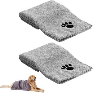 Jgd-Lot De 2 Serviettes Pour Chien Extra Absorbantes - Serviette Pour Chien De Grande Taille - Extra Absorbante - Pour Chiens Et Chats - Pour Chats, Chiens Ou Autres Animaux De Compagnie (75 X 35 - Neuf