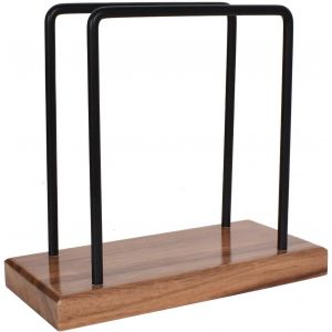 Eryi-Porte Serviette De Table, Support Serviette Papier, Distributeur De Serviette De Table, Avec Base En Bois, Métallique, Pour La Maison, Cuisine, Restaurant(Noir) - Neuf