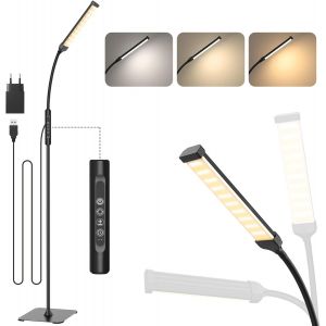 Nouvelhorizonstore-120 Led Lampadaires, Lampe Sur Pied &iquest;&iquest; Commande Tactile 3 Modes De Couleur Et 10 Niveaux De Luminosit&iquest;&iquest; Lampe De Lecture &iquest;&iquest; Col De Cygne Pour Le Salon, La Chambre-10w Usb Adaptateur - Neuf