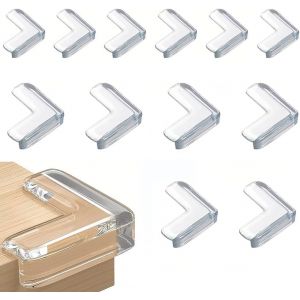 Lot De 12 Protections D'angle Pour La S&eacute;curit&eacute; Enfant-Sans Bpa-Forte Adh&eacute;rence-Facile &Agrave; Utiliser Pour Tous Les Meubles-S&eacute;curit&eacute; Pour B&eacute;b&eacute; Et Enfant - Neuf