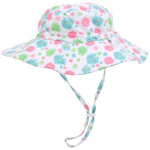 Chapeau De Plage Reglable Unisexe Pour Bebe, Garcon Et Fille, Chapeau De Plage Pour Enfants, Motif Fleur Bleue, Taille M - Neuf