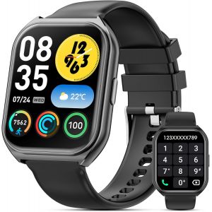 Montre Connect&eacute;e Homme Femme, 1.85"" Hd Smartwatch Avec Appels Bluetooth, 100+ Modes Sportifs, Montre Podometre De Cardiofrequencemetre Sommeil, Montre Intelligente Compatible Andro[MON8300317] - Neuf