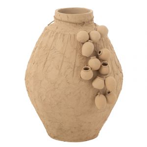 Vase d&eacute;coratif textur&eacute; en papier m&acirc;ch&eacute; - Neuf