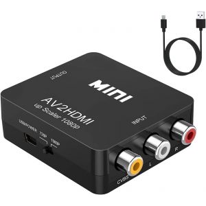 Convertisseur Rca Vers Hdmi,De Convertisseur Audio Vidéo Av Vers Hdmi Mini Rca Composite 1080p Compatible Avec N64 Wii Ps2 Prend En Charge Pal/Ntsc Pour Tv/Pc/Ps3/Stb/Xbox/Magnétoscope - Neuf
