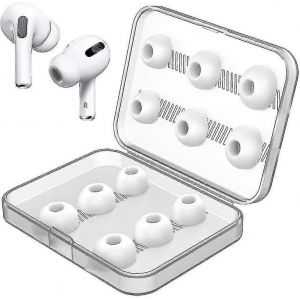 12 embouts auriculaires de remplacement pour Airpods Pro Embouts d'oreille en silicone avec bo&icirc;te de rangement portable (blanc) (6 paires) - Neuf