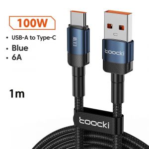 Toocki 6a Usb Vers Type C Câble Pour Huawei Xiaomi Pd 100w Chargeur De Charge Rapide Usb C Cordon De Données Charge Rapide Pour Samsung Oneplus.Hy A-C 1m Blue. - Neuf