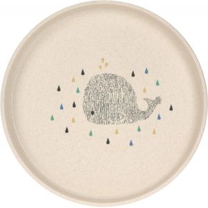 Kalanka-L&auml;ssig Assiette Enfant Sans M&eacute;lamine, Sans Bpa, Pour Lave-Vaisselle Et Micro-Ondes/Plate Little Water Whale - Neuf