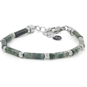 Eryi-10:10 Bracelet En Acier Inoxydable Et Pierres Naturelles, Perles En Acier Inoxydable Diamant De 4 Mm De Diamètre, Bracelet Pour Homme Et Femme Fabriqué En Italie.U2026 - Neuf