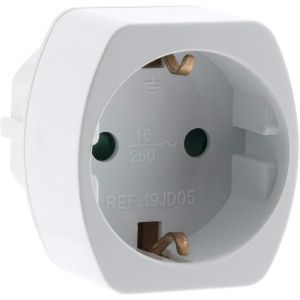 ERYI-- Adaptateur Prise De Voyage Schuko Allemagne Vers France - Prise Mâle Fr Vers Femelle De - 230V, 16A, 3680W - Compact Et Résistant - Connexion Stable - Conforme À La Norme Ce - Blanc - Neuf
