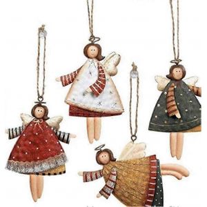 Saison pendaison d&eacute;corations sur le th&egrave;me de l'ange, 4 m&eacute;tal arbre de No&euml;l pendentifs - Neuf