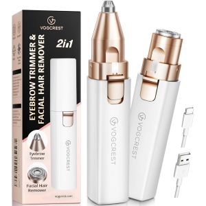 Oayew-&Eacute;pilateur Pour Sourcils Et Poils Du Visage Pour Femmes: Rasoir &Eacute;lectrique 2 En 1 Pour Le Visage Et Les Sourcils - Lumi&egrave;re Led Int&eacute;gr&eacute;e Pour L'&eacute;pilation Du Visage Des L&egrave;vres Et Du Corps (Blanc) - Neuf