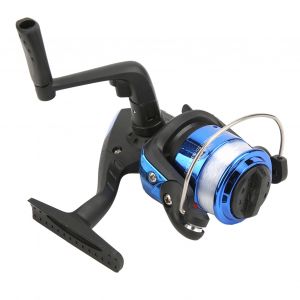 Moulinet De Peche A Tambour Fixe En Abs Bleu Galvanise, Avec Bascule Interchangeable Gauche/Droite Et Ligne - Neuf