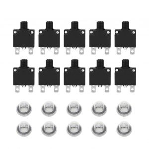 Disjoncteur de protection contre les surcharges, 10 pieces, avec capuchon etanche, 125/250 Vca, 32 Vcc (7 A) - Neuf
