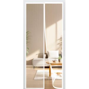 Magnetic Mosquito Net Door Window 120 X 230 Cm Anti-Mosquito Door Curtain With Automatic Magnetic Closure For Balcony, Cellar And Terrace Doors, No Drilling (White) - Neuf