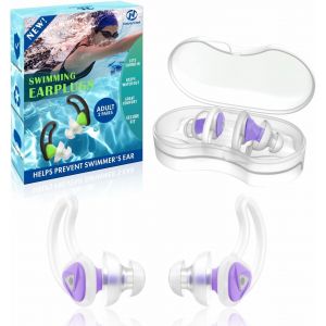 Bouchons D'oreilles De Natation,2 Paires Protection Auditive Bouchon Piscine-Protection Contre L'eau Pour Nageurs Douche Bain Le Surf Violet - Neuf