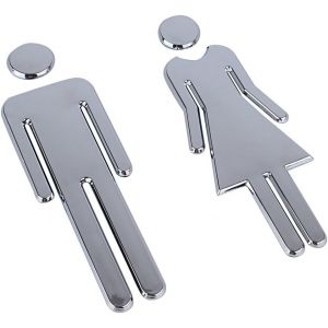 Panneaux WC Homme Femme Toilette Homme Femme Signes WC Pictogramme Plaque de Porte 2 Pièces Autocollants WC Adhésifs pour Porte de Toilette Restaurant Public Hôtel Cafétéria - Neuf