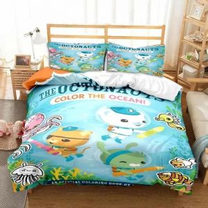 Parure De Lit Imprimee Dessin Anime The Octonauts Pour Enfants, Housse De Couette Douce, Taie D'oreiller, Lit Simple, Double, Queen Size, Couvre-Lit, Cadeau Pour Enfants - Neuf