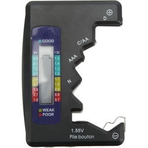 Testeur de Batterie, V&eacute;rificateur de Batterie Universel Num&eacute;rique pour Piles Bouton AA AAA N 1,5 V, Testeur de Batterie pour Piles Domestiques(Le Noir) - Neuf