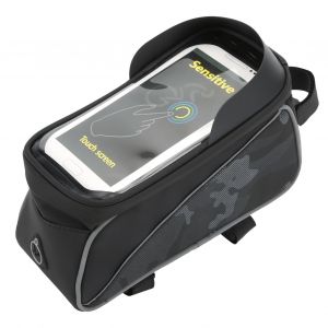 Sacoche De Telephone Pour Cadre Avant De Velo, Sacoche De Montage Pour Telephone A Ecran Tactile Sensible En Tpu Pour Tube Superieur De Velo - Neuf