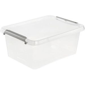 SHILIU-Boîte de rangement lara, 12,5 L, 39 x 29 x 16,5, Empilable, Fermeture à clip, Transparent[3953] - Neuf