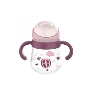 Verre De Formation Pour Les Bébés (Violet) Bouteille De Goutte À Goutte Avec De La Paille Pour Les Enfants, Goutte À Goutte En Verre 260 Ml Sans Bpa - Neuf