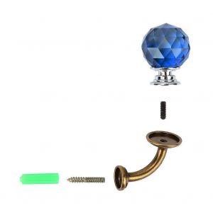 Cintre de manteau en cristal Crochet de montage mural Salle de bain Vestiaire Porte-Vêtements (Bleu) - Neuf