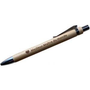 KALHJ-Stylo En Bois ""Meilleur Maitre Du Monde"" Livré Avec Sa Petite Pochette Kraft,Cadeau Fin D'Année Scolaire,Maîtresse Atsem,Idée Cadeau,Merci Maître - Neuf