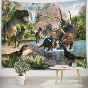 Tapisserie murale dinosaure, tenture murale, animal ancien, tissu pour - Neuf