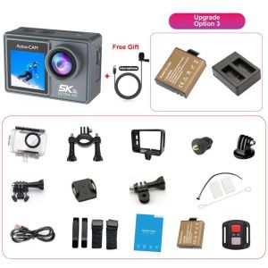 ore-Caméra d'action Ourlife MTR40 5K,écran tactile IPS 2 pouces,Zoom 5X,caméra d'action 170 ° Caméra de sport WiFi étanche 30M avec télécommande - Neuf