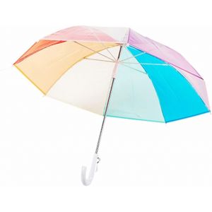 Parapluie Arc-En-Ciel Pour Enfants Nervures Incassables &Agrave; 8 Fibres Parapluie &Agrave; Bulles Transparent &Agrave; Poign&eacute;e Incurv&eacute;e Pour Cadeau D'anniversaire De No&euml;l,Jaune - Neuf
