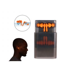 Bouchons d'oreilles en silicone antibruit pour la natation et le sommeil - Orange - Neuf