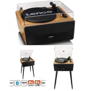 Platine vinyle tout-en-un - LENCO - LS-570OK - Ch&ecirc;ne sur pieds - Bluetooth 5.0 - Haut-parleurs 80W - Neuf